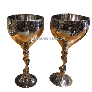 New Elegant Style Stainless Steel <b>Metal</b> Round Shape Shinny Polished Drinking Glass Sets Of 4 Most Demanding - Product Image 3