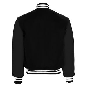 เสื้อแจ็คเก็ตเบสบอลแบบมีฮู้ดลายการ์ตูนกันน้ำสำหรับทุกเพศ ยี่ห้อ Stonefield Manufacturing ผลิตจากผ้าขนสัตว์ 100% หนา คุณภาพสูง คอตั้ง ปิดด้วยซิป - Product Image 4