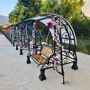 Buy Vintage Carved Wrought Iron <b>Swings</b>: Custom Metal <b>Swings</b>, Secure Steel <b>Swings</b> Beside Beautiful Garden <b>Swing</b> Installations - Product Image 4