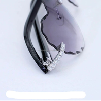 Nouvelles Lunettes de Soleil Personnalisées 2024 en Moissanite Diamant Certifiée, Forme Cœur, Tendances Spéciales, Couleurs Rouge, Bleu, Jaune, Vert, Violet