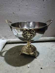 Frutero Decorativo Ovalado de Metal con Acabado Plateado Pulido, Apto para Lavavajillas, Tazón de Servir Vintage para Decoración del Hogar y Bodas - Product Image 4