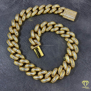 Cadena Cubana Miami con Diamantes Moissanite y Baño de Oro, Personalizable con Logotipo, Joyería Hip Hop de Moda para Hombre, Venta al Por Mayor - Product Image 5