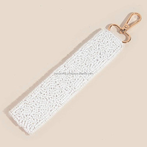 Heartbreaker Beaded Keychain | Handmade Eco-Friendly Fabric Red White Letter Key Ring Tag | Trendy Durable Funny Bag Charm for - Product Image 4