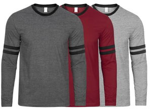 Camiseta de Béisbol de Manga Larga para Hombre, Cuello Redondo, Manga Raglán, Algodón Sólido, Estilo Vintage, Deportiva, Informal, Atlética - Product Image 2