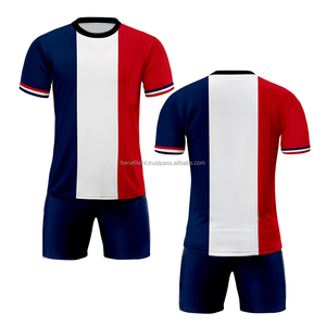 Ensemble d'uniformes de football pour hommes de qualité supérieure, respirant, à manches courtes, avec découpe automatisée pour vêtements de sport - Product Image 1
