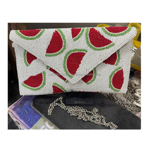 Bolsos de mano de mensajero de estilo bohemio indio hechos a mano con cuentas para mujer, bolsos de hombro elegantes de estilo bohemio para compras de noche - Product Image 2