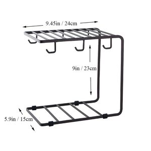 Wood Mug <b>Tree</b> <b>Stand</b> Coffee Cups Heavy Duty Mug Holder Rack Freestanding Countertop Cup Organizer Protective Feet Shabby Chic - Product Image 6