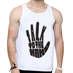 Alibaba-Chaleco transpirable de LICRA y algodón con logotipo personalizado para hombre, camiseta sin mangas para gimnasio y fitness - Product Image 1