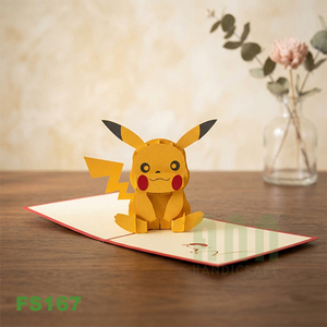 ANN HANDICRAFT Tarjeta de Felicitación 3D Pop Ecológica Personalizada Hecha a Mano con Barnizado Mate, Tarjetas de Arte con Personajes de Pokémon Pikachu - Product Image 5