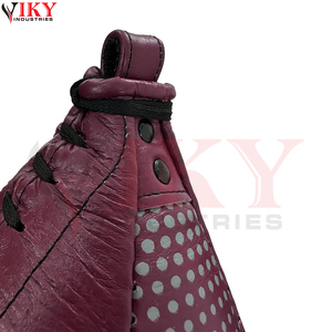 Balón de velocidad de cuero granate con perforaciones, personalizado, en forma de lágrima, para entrenamiento de boxeo y reflejos, proveedor mayorista - Product Image 6