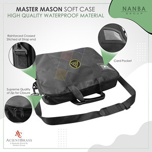 Étui souple pour tablier maçonnique avec broderie de l'emblème de l'Arche Royale, léger, noir, en Cordura - Product Image 4