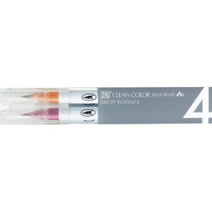 [ME][KURETAKE] Stylo pinceau Kuretake Fude Real, couleurs nettes, lot de 4 couleurs (RB-6000AT/4VD) – Encre pour stylo-plume aux couleurs profondes, idéal pour le manga - Product Image 2