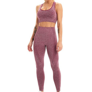 Ensemble legging et soutien-gorge deux pièces respirant pour femme grande taille, design personnalisé, pour gym, fitness, yoga et sport - Product Image 2