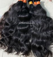 Extensions de cheveux naturels bruts d'Inde du Sud, provenant d'un seul donneur, ondulation légère, cuticules alignées, 24 pouces, double trame machine.