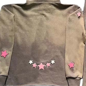 Custom Streetwear 100% Cotton Embroidery Patched Cropped Men's <b>Tracksuit</b> Vintage Fit Two Piece Flared Baggy Track Suit - Product Image 5