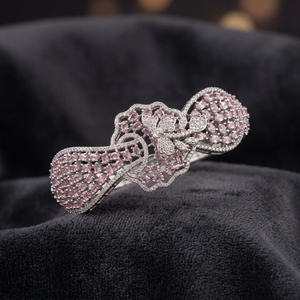 Luxury Brass Pink Zircon Ball Charm Geometric <b>Bracelets</b> Heavy CZ <b>Crystal</b> Diamond Classic Women's Party Imitation Rhodium Plated - Product Image 2