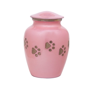 OEM Custom Metal Pet <b>Urn</b> Brass Dog Paw Printed Metallic Violet Funeral <b>Urn</b> for Dog <b>Cat</b> -Purple Metal Pet <b>Urn</b> - Product Image 3