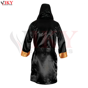 Nouvelle Tendance : Robe de Boxe Longue Brillante avec Capuche, Personnalisable avec Logo, Impression Couleur Unie, pour Hommes – Vente en Gros - Product Image 2