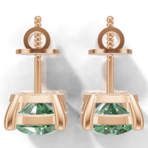 Heerani Jewels Lab Grown Round Emerald Prong <b>Set</b> 925 Sterling <b>Silver</b> Classic <b>Stud</b> Vermeil Rose Gold Unisex <b>Earrings</b> 1.9g - Product Image 5