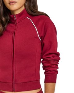 Chaqueta deportiva de mujer sin costuras, transpirable, talla grande, con cremallera completa, cuello alto, estilo bomber, para gimnasio, venta al por mayor. - Product Image 4