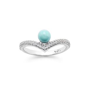 Dainty Genuine Round Shape Turquoise Gemstone Minimal <b>Ring</b> Multi Plated Pure <b>925</b> Sterling <b>Silver</b> CZ Micro Pave Fine <b>Ring</b> Jewelry - Product Image 2