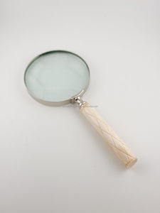 Verre grossissant rond en laiton avec corne en bois et poignée en os en résine fabriqué par SS CRAFTS INDIA - Product Image 3