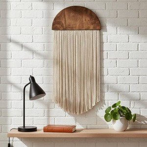 Bohemian Macrame Wall Hanging Natural Fiber Vertical Design Irregular Shape Home Decor Living Room Art Piece <b>Single</b>-Piece - Product Image 5