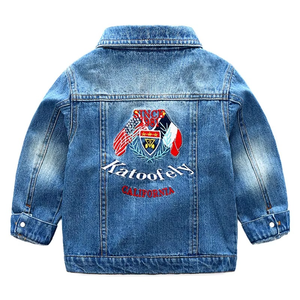 Hot Sale Autumn Trendy Denim Jacket for <b>Boys</b> Top Kids' Coat in Wholesale Stylish Jean Jacket for Children - Product Image 2