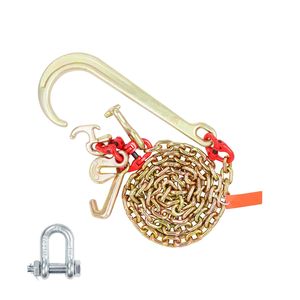 Gancio a J G80 da 15 pollici con gambo lungo, catena di traino, gancio a grappolo RTJ, gancio di presa, carico di lavoro sicuro 5400 libbre, gancio a J da 5/16 pollici x 6 piedi - Product Image 3