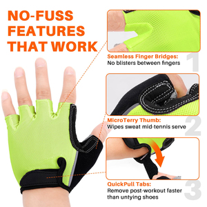 Gants de sport demi-doigts pour hommes et femmes, respirants, légers, pour la gym, antidérapants et résistants à l'usure - Product Image 6