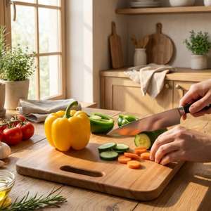 Planche à découper en bois d'acacia gravée sur mesure avec poignée, épaisse, faite à la main, planche de cuisine en bois personnalisée, planche à nourriture personnalisée - Product Image 2