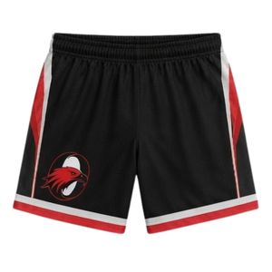 Unisex Black <b>Red</b> Sublimated Lacrosse Shorts Lightweight Polyester Athletic Uniform Sports Wear Performance Apparel - Product Image 1