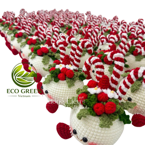 Wholesale Crochet <b>Christmas</b> Plant Pot Handmade Holiday Decor <b>Christmas</b> <b>Tree</b> Snowman Santa Candy Cane Home Office Gift Bulk - Product Image 5