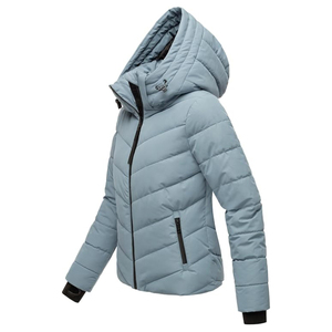 Women's Hooded High Quality Quilted Puffer <b>Jacket</b> <b>Zip</b>-<b>Up</b> Winter Coat Polyester Fill Cotton Warm Padded Outerwear - Product Image 2