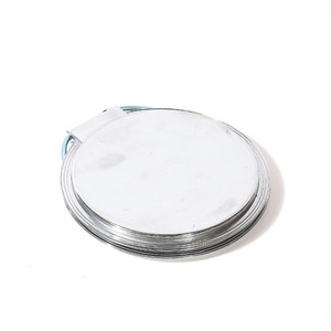 Round Metal Compact Mirror with <b>Spring</b> <b>Hinge</b> Minimalist Design for Cosmetic Storage Single-Piece Package - Product Image 4