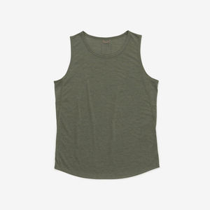Camiseta sin Mangas de Algodón Verde Oliva para Mujer, Cuello Redondo, Estilo Casual de Verano, Largo Regular, Transpirable, Elástica, Talla Grande, Marca PIHA SPORTS - Product Image 4