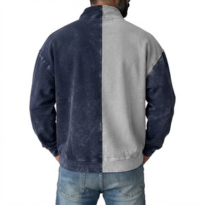 Sudadera Unisex de Forro Polar con Cierre de Cremallera de un Cuarto, Diseño Bicolor, Apliques, Cuello Redondo, Manga Larga, Transpirable, Estilo Casual Urbano para Invierno - Product Image 5