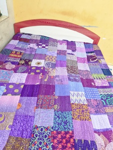 Vintage Kantha Embroidered Quilt Handmade <b>Patchwork</b> 100% Cotton Throw Reversible Washable Eco-Friendly Bohemian <b>Bedspread</b> - Product Image 3