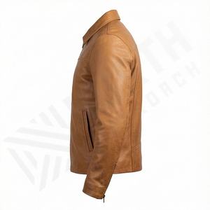 Chaqueta de Moda para Motociclistas, Estilo Cuello Alto con Cinturón, Acabado en Cuero Semi Anilina, Equipo de Protección para Motociclismo en Color Personalizado - Product Image 3