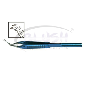 Inamura 1.5 Cross Action Capsulorhexis Forceps Curved w/ Marks Ophthalmic Cataract Instrument By <b>Blush</b> Surgical - Product Image 5