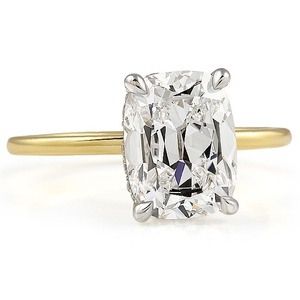 Classic 3.13 carat <b>Cushion</b> Cut Lab Grown Diamond Engagement <b>Ring</b> Yellow Gold Solitaire <b>Ring</b> IGI certified Diamond <b>Wedding</b> Band - Product Image 5