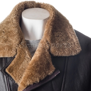Genuine <b>Leather</b> Solid Color <b>Men</b> <b>Jacket</b> with Turn Down Collar Real <b>Leather</b> Solid Color <b>Men</b> <b>Jacket</b> for Winter Season Wear - Product Image 3