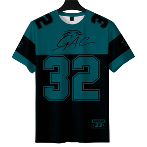 Mens Teal Black Sublimation Sports T <b>Shirt</b> Short Sleeve Quick Dry Breathable <b>100</b>% <b>Polyester</b> Regular Fit Athletic Gym Running - Product Image 1