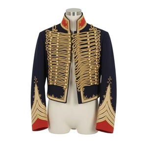 Chaqueta Hussar Negra para Hombre con Bordado Dorado, Cuello Alto, Doble Botonadura, Abrigo Formal de Invierno para Uniformes - Product Image 5
