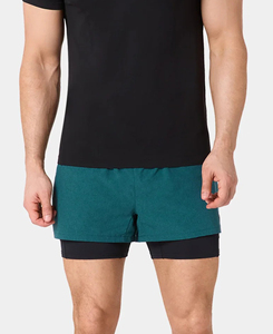 Pantalones Cortos Deportivos Casuales para Hombre, Color Sólido, Secado Rápido, con Bolsillos, Cintura Elástica, Largo Medio, Verde Azulado, Venta al Por Mayor 2026 - Product Image 3