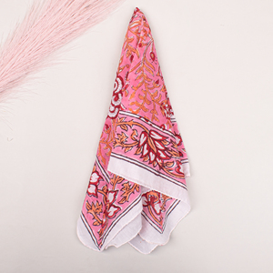 Wholesale Handmade 100% Cotton Multicolor Hand Block Printed Bandana 21x21 Inch <b>Square</b> <b>Scarf</b> Eco Friendly Face Cover Wraps - Product Image 3