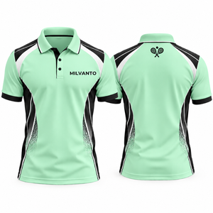 Camiseta de Polo Personalizada para Hombre, Estilo Pickleball y Pádel, Color Menta |   Ropa Deportiva de Alto Rendimiento para Deportes de Raqueta, Transpirable y de Secado Rápido - Product Image 1