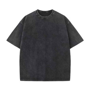 Wholesale Men Washed Solid Streetwear Hip Hop Stone 100% Cotton Eco-Friendly Breathable Regular Fit <b>Vintage</b> <b>T</b>-<b>Shirt</b> - Product Image 1