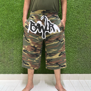 <b>Camouflage</b> Men's <b>Shorts</b> With Dripping Print Logo Drawstring Waist Pockets Casual Style Mid Rise Breathable Knitted Fabric - Product Image 1