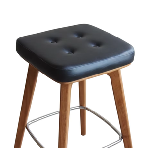 เก้าอี้บาร์ทรงเหลี่ยม ทำด้วยมือจากไม้สักแท้  ตกแต่งแบบธรรมชาติ ดีไซน์ทันสมัย เป็นมิตรกับสิ่งแวดล้อม ทนทาน เหมาะสำหรับโรงแรม คาเฟ่ และโครงการรีสอร์ท - Product Image 2